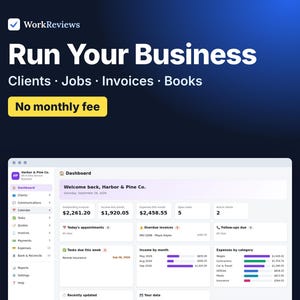 WorkReviews Service Business App, Clients, Scheduling, Invoices, Bookkeeping (Digital Download) image 1
