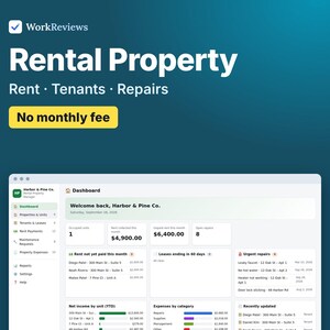 Rental Property Tracker for Landlords, Rent, Tenants & Leases, Offline HTML App image 1