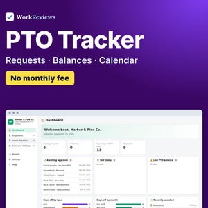PTO Tracker & Leave Request Template, Employee Vacation Time Off (Digital Download) image 1