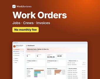 Work Order Template & Job Tracker, Field Service App for Contractors, Cleaning and Handyman Business | WorkReviews