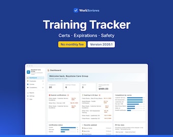Employee Training Tracker, Certification & Safety Compliance Log, Offline HTML App