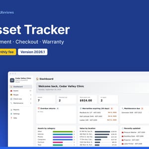 Asset Tracker, Equipment Log, Tool Checkout & Warranties, Offline HTML App image 1