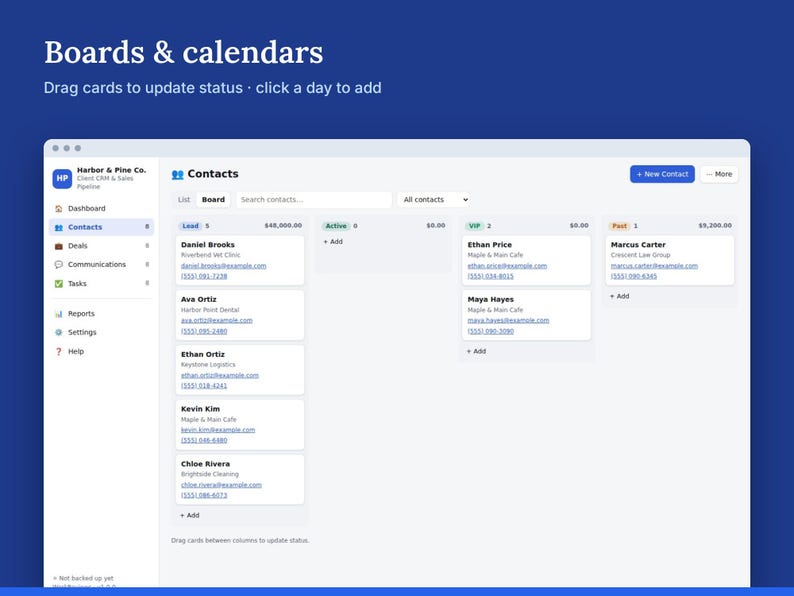 WorkReviews CRM Template, Client Tracker, Sales Pipeline App (Digital Download) image 5