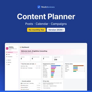 Content Planner & Social Media Calendar, Campaign Tracker, Offline HTML App image 1