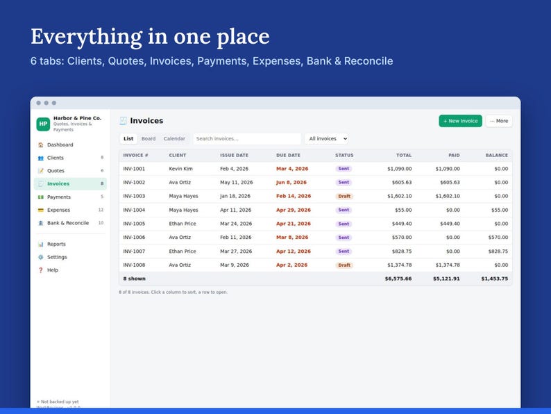 Invoice Tracker, Quote & Estimate Template with Payment QR Code, Offline HTML App image 2