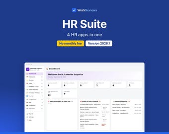 HR Bundle for Small Business: Performance Reviews, PTO, Training & Hiring, Offline HTML App