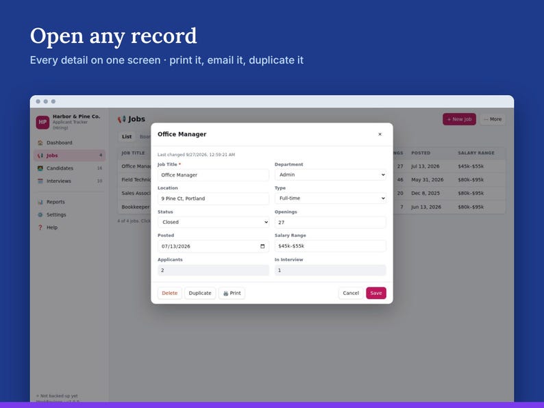 Applicant Tracker Template, Hiring & Recruiting Tracker, Candidate Pipeline and Interview Planner | WorkReviews image 3