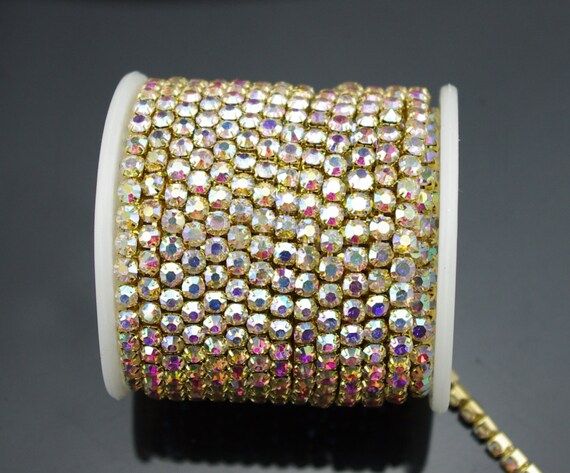 Crystal AB Rhinestone Gold Plated 