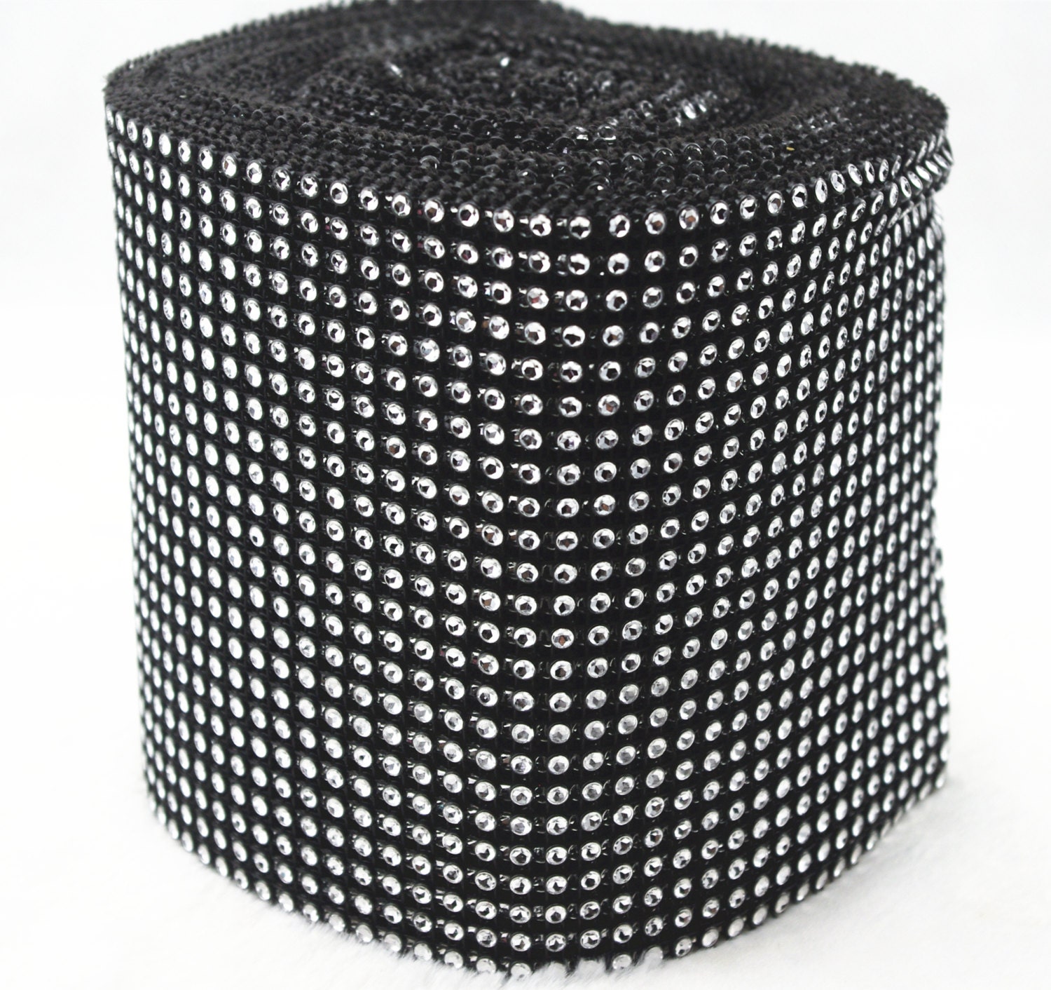 4.75 24 negro diamante plata malla Wrap Roll chispa Etsy