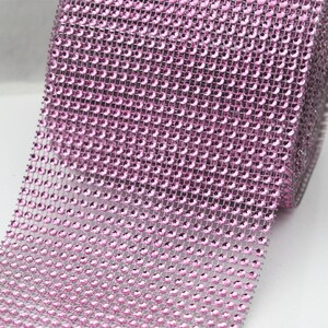 4.75" 24 pink Diamond Mesh Wrap Roll Sparkle Rhinestone Crystal Ribbon