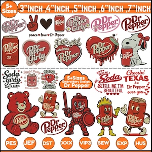 I Need A Dr. Pepper Embroidered Design, Vintage Soda Pop Art, Cute Minimalist Soda Design, Caffeine Lover Design, Gift for Drink Fans 5+Size
