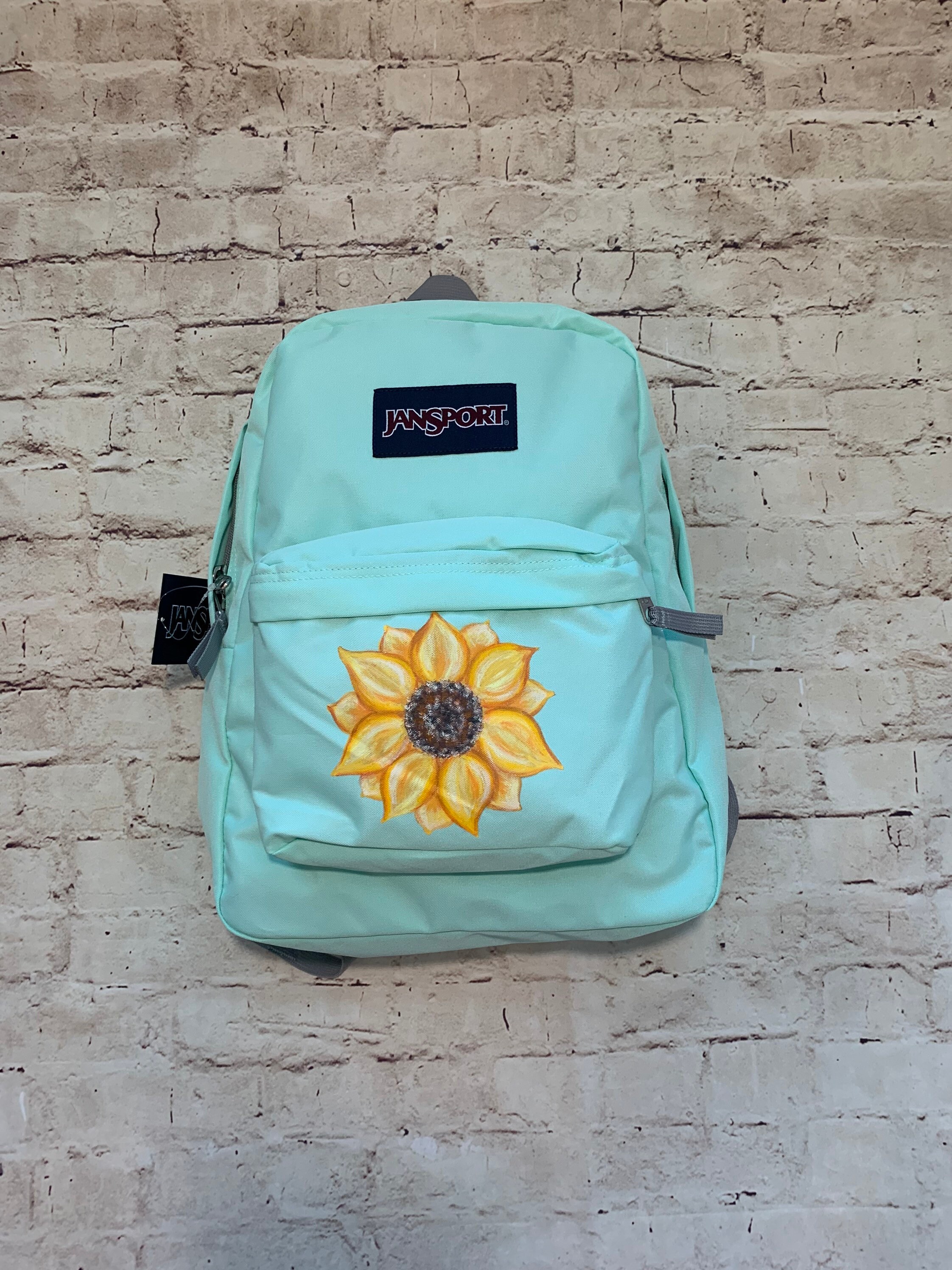 Sunflower Backpack Hand Painted Backpack JanSport SuperBreak Etsy
