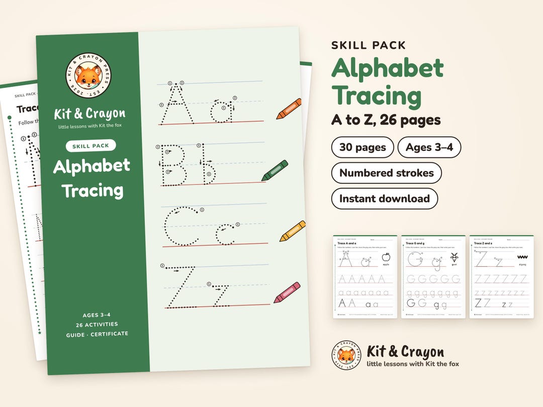 Alphabet Tracing Worksheets A to Z, Letter Tracing Printable, Preschool ...