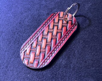 Porte-clés en cuir estampé