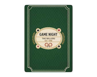 Personalized Family Game Night Playing Cards, Custom Name Poker Deck Gift