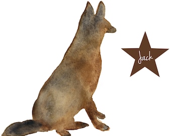 German Shepherd Memorial Print, Service Dog Tribute