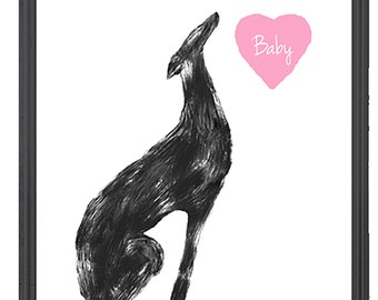 Greyhound Memorial Art Print, Italian Greyhound Dog Loss Gift (5"x7" or 8"x10")