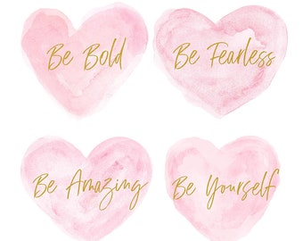 Be Yourself, Quotes for Girls Wall Decor, Girls Inspirational Prints, Tween Room Decor, Tween Wall Decor, Tween Inspiration Quotes, Positive