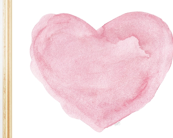 Pink Watercolor Heart Art Print