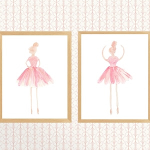 Balletcore Gift Set of 2 Ballerina Prints, Ballet Wall Art for Girls, Dance Decor, Ballet Picture, Balletcore Nursery or Bedroom Art