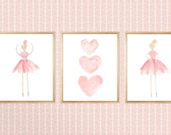 Ballet Wall Art, Ballerina Gifts for Girls, Set of 3, Girls Ballet Decor, Girls Ballet Print, Ballerina Art, Ballerina Decor, 8x10, 11x14