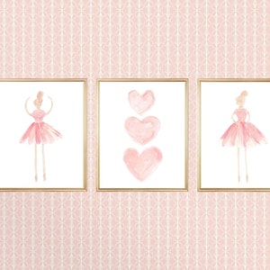 Ballerina Gifts for Girls, Set of 3, Girls Ballet Decor, Girls Ballet Print, Ballerina Art, Ballerina Decor, Pink Ballet Decor, 8x10, 11x14