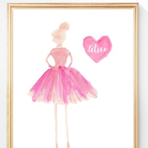 Ballet Student Gift, Ballet Teacher Gift, Ballerina Girl Gift,  Dance Teacher Gift, Ballerina Room Decor, Ballet Picture with Custom Name