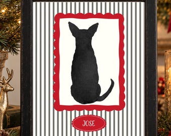 Personalized Chihuahua Christmas Print- Chihuahua Pet Parent Gift