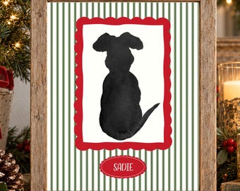 Personalized Christmas Dog Print for Dog Parents, Dog Lovers