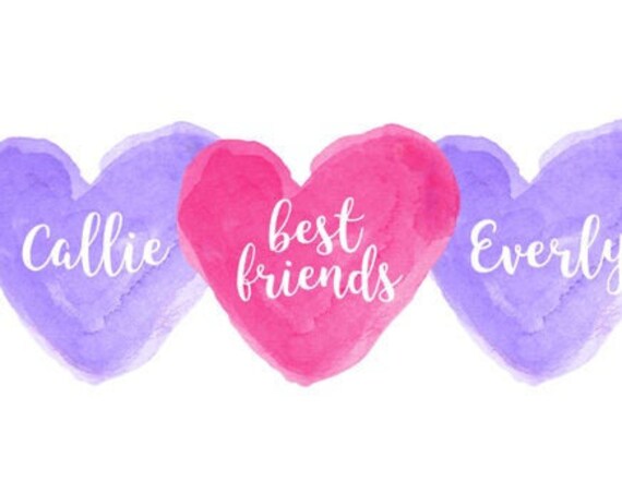 Sisters and Best Friend Print, 8x10 Personalized