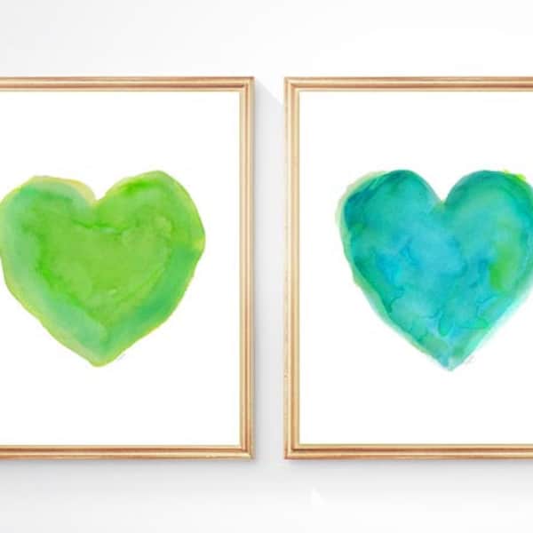 Teal and Lime Green Etsy