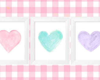 Pastel Wall Art, Pastel Nursery Prints, Set of 3, Pastel Nursery Decor, Pastel Baby Nursery, Pastel Wall Decor, Bright Pastel Prints