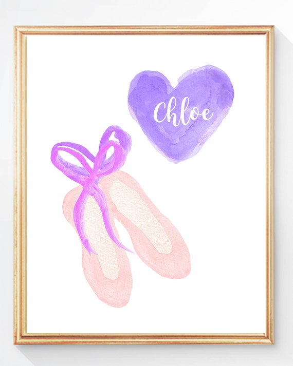 Ballet Slippers Print with Customizable Name