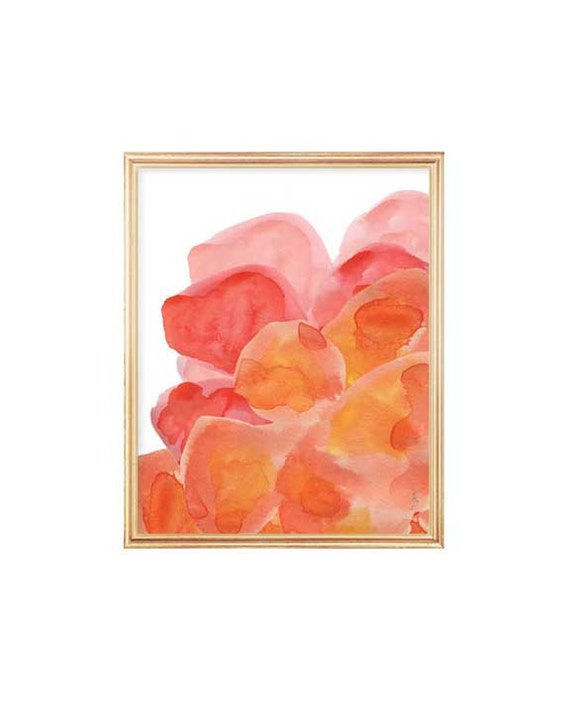 Orange Abstract Flower Print