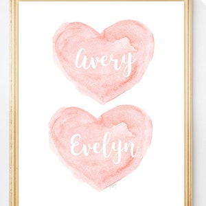 Blush Wall Art for Sisters, Sisters Nursery Decor, Twin Baby Gift, Mom of Twins Present, Expecting Twins, Sisters Birthday Gift, Baby Shower