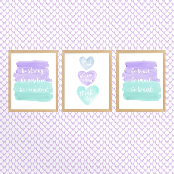 Teen Girl Room Decor, Set of 3, Inspirational Art Prints