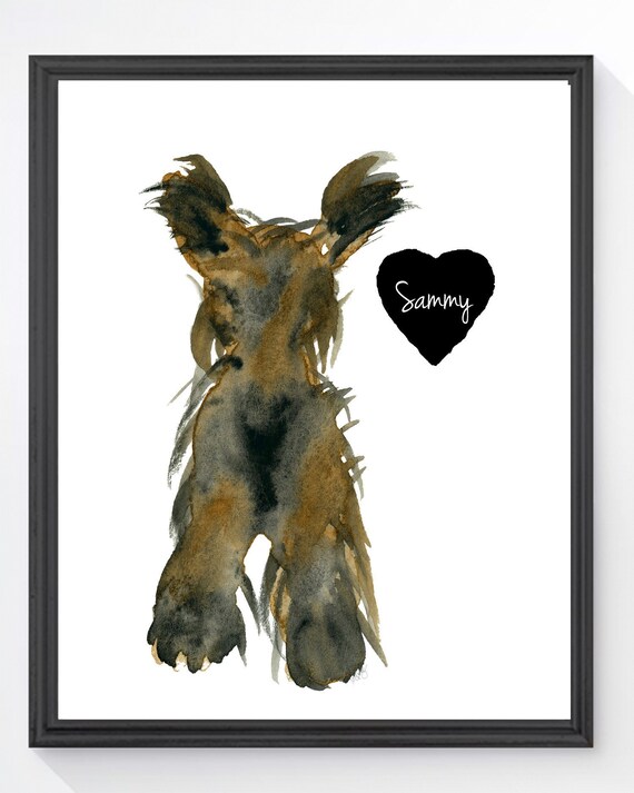 Yorkshire Terrier Print with Personalized Name, 5x7, 8x10