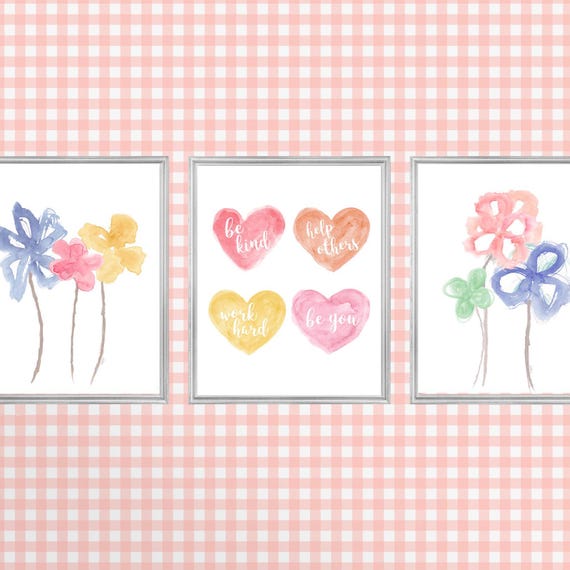 Inspirational Quotes for Kids with Pastel Flower Art Prints