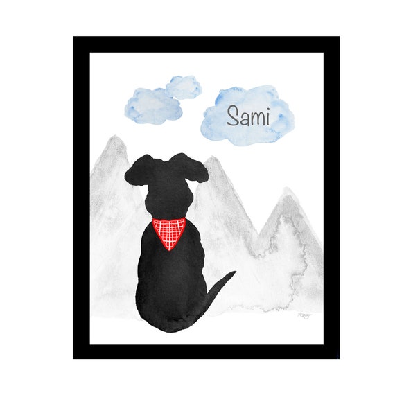 Dog in Nature Memorial Print, 8x10 Personalized Artwork