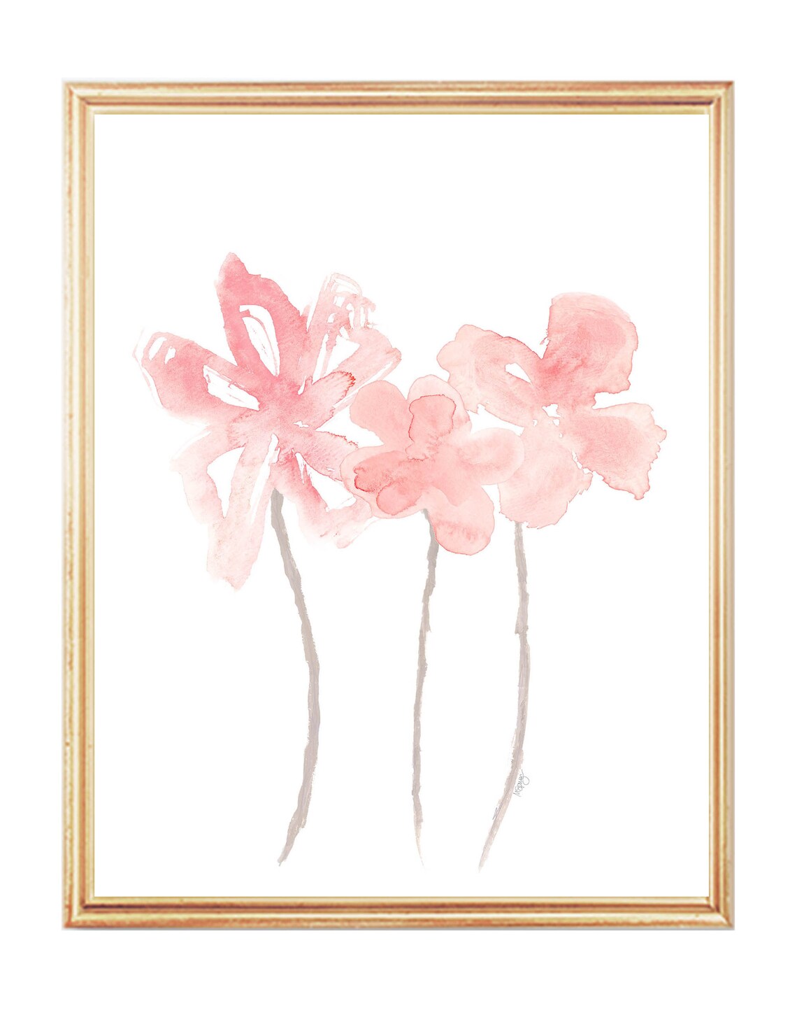 Estampados de vivero floral blush conjunto de 3 decoración | Etsy