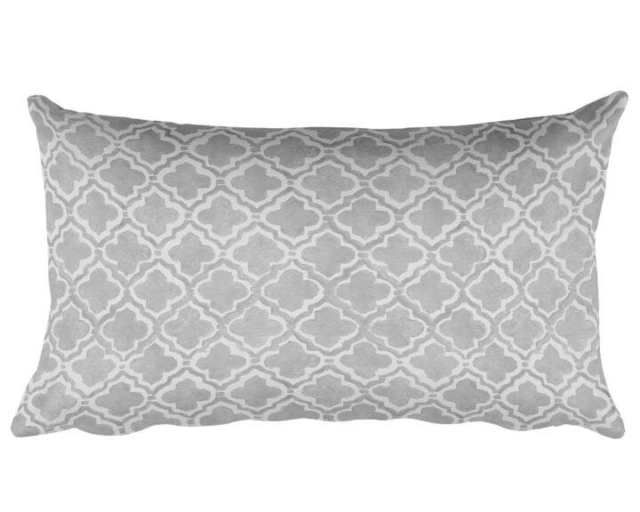 Moroccan Pattern Pillow 12x20 Gray Throw Pillow Gray Accent Etsy