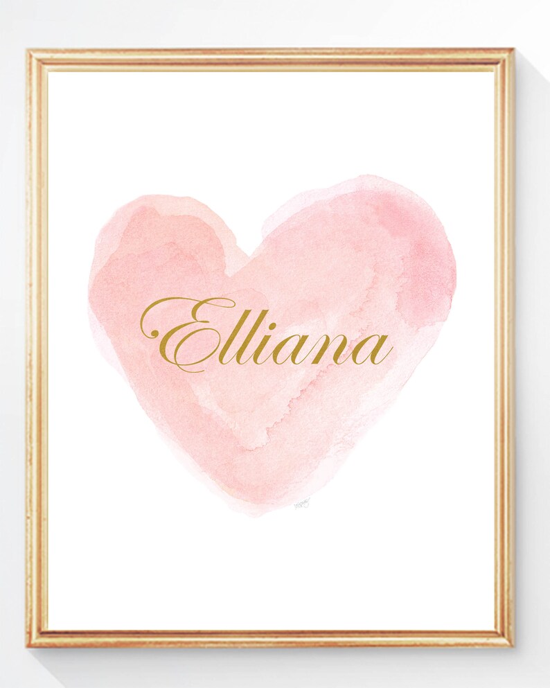 Blush Nursery Decor, Pink and Gold Nursery, Set of 3 8x10 Unframed Watercolor Prints, Blush and Gold, New Baby Girl Gift, Gold Name gold