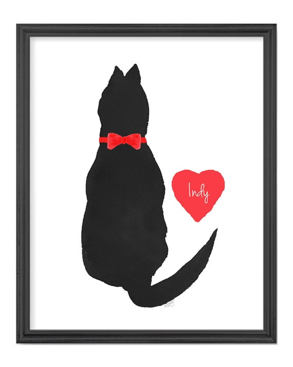 Cat Christmas Gift, Personalized Pet Print