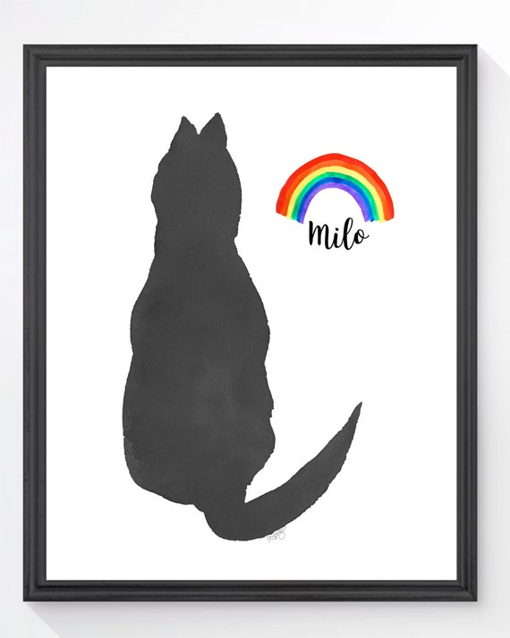 Cat Remembrance Gift, 5x7 or 8x10 Personalized Print