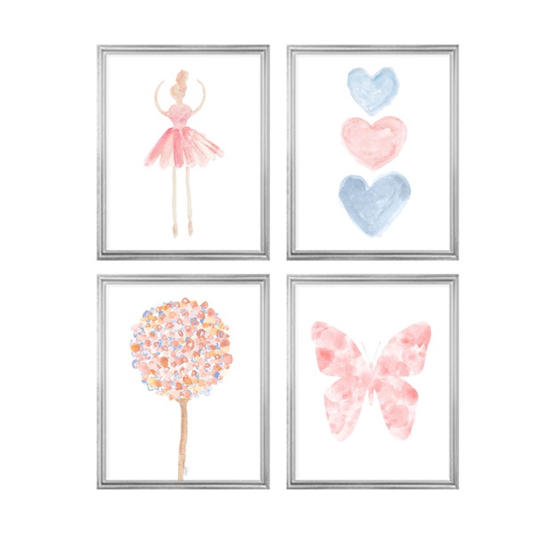Blush and Blue Art Etsy