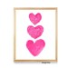 Girls Hot Pink Wall Decor, Hot Pink Art, Watercolor Heart Art, Bright Pink Decor, Girls Room Decor, Hot Pink Hearts, Hot Pink Wall Art