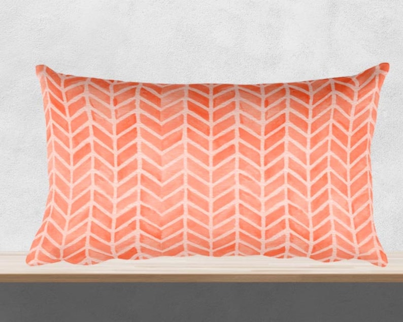 Coral Throw Pillow 12x20 Coral Nursery Pillow Coral Pillow Etsy