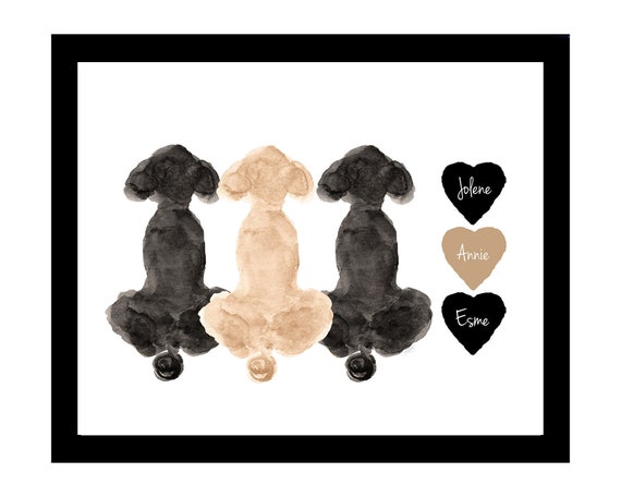 Three Poodle Memorial Print