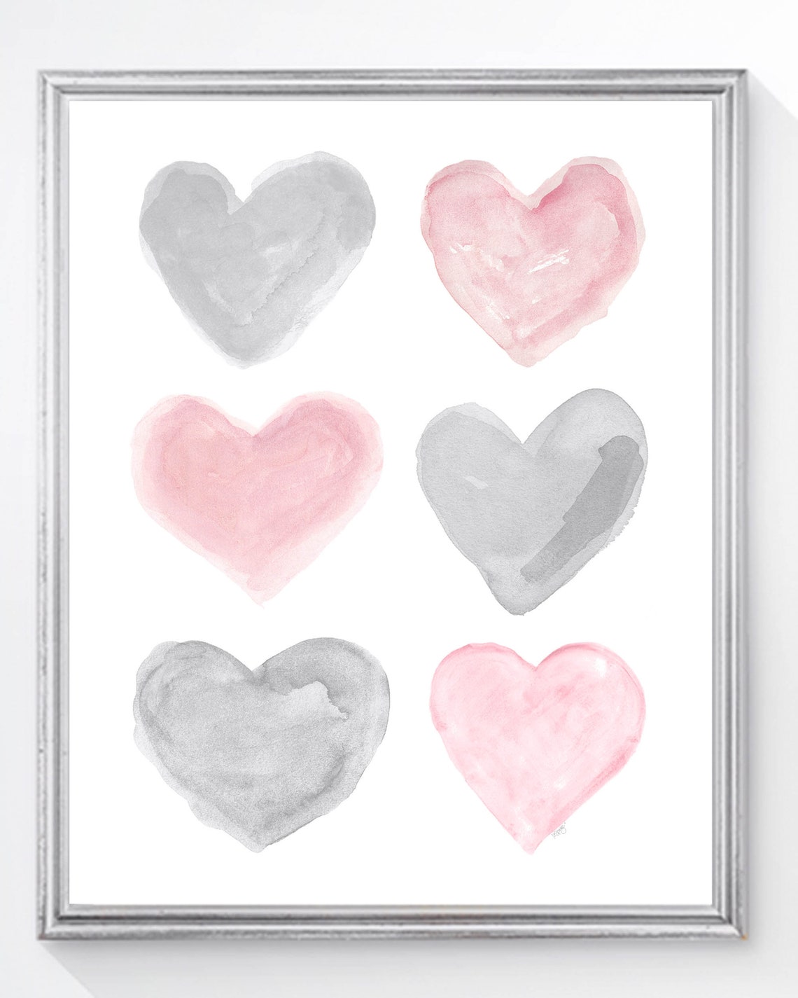 Pink Room Decor Pink Wall Art Pink Nursery Art Heart | Etsy