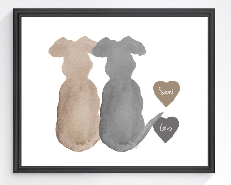 Pet Memorial Gift Dog Memorial Gift for Two Dogs Dog Loss Etsy